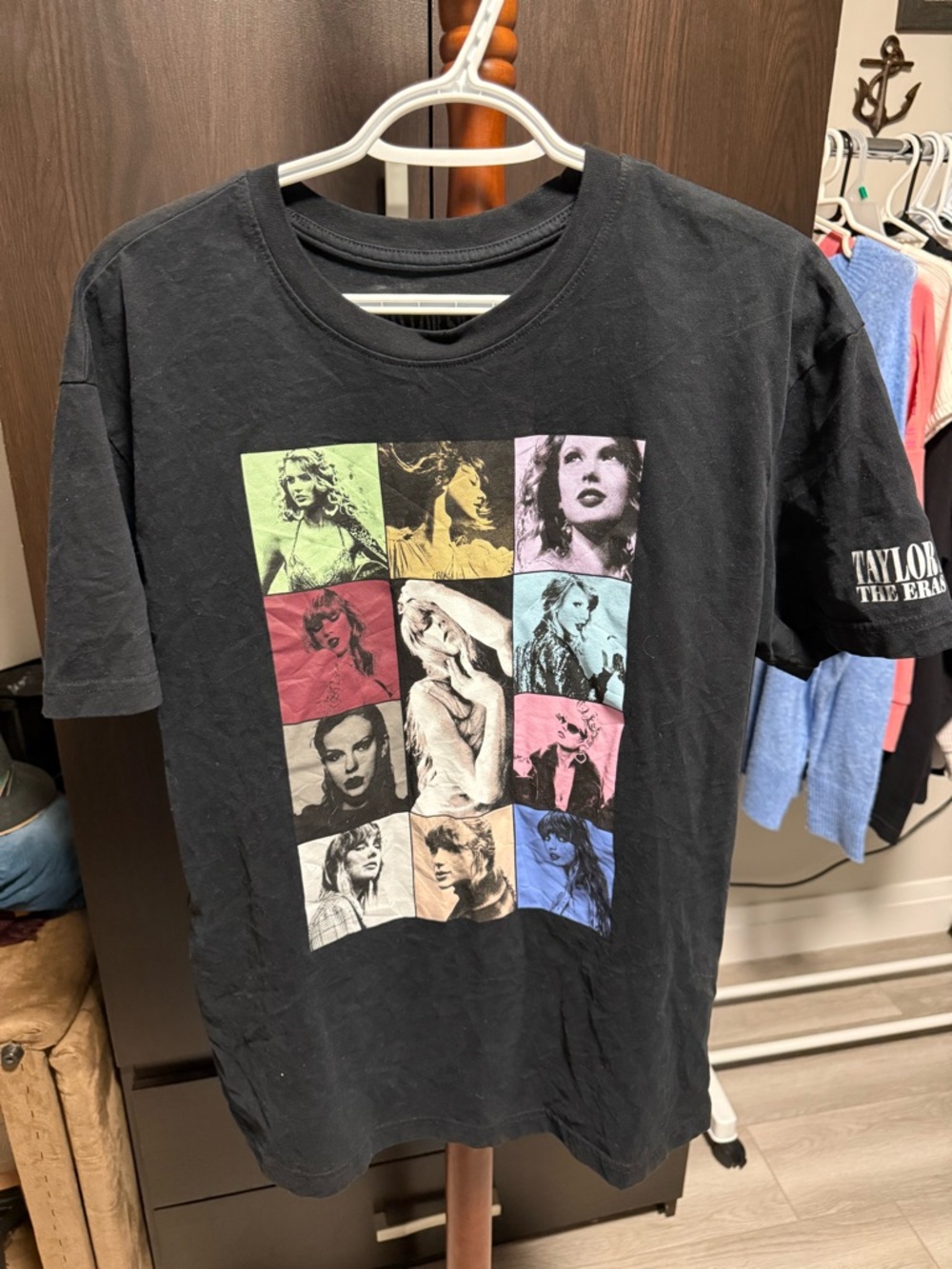 Taylor Swift Black Multi-Color Photo Grid Graphic Tee